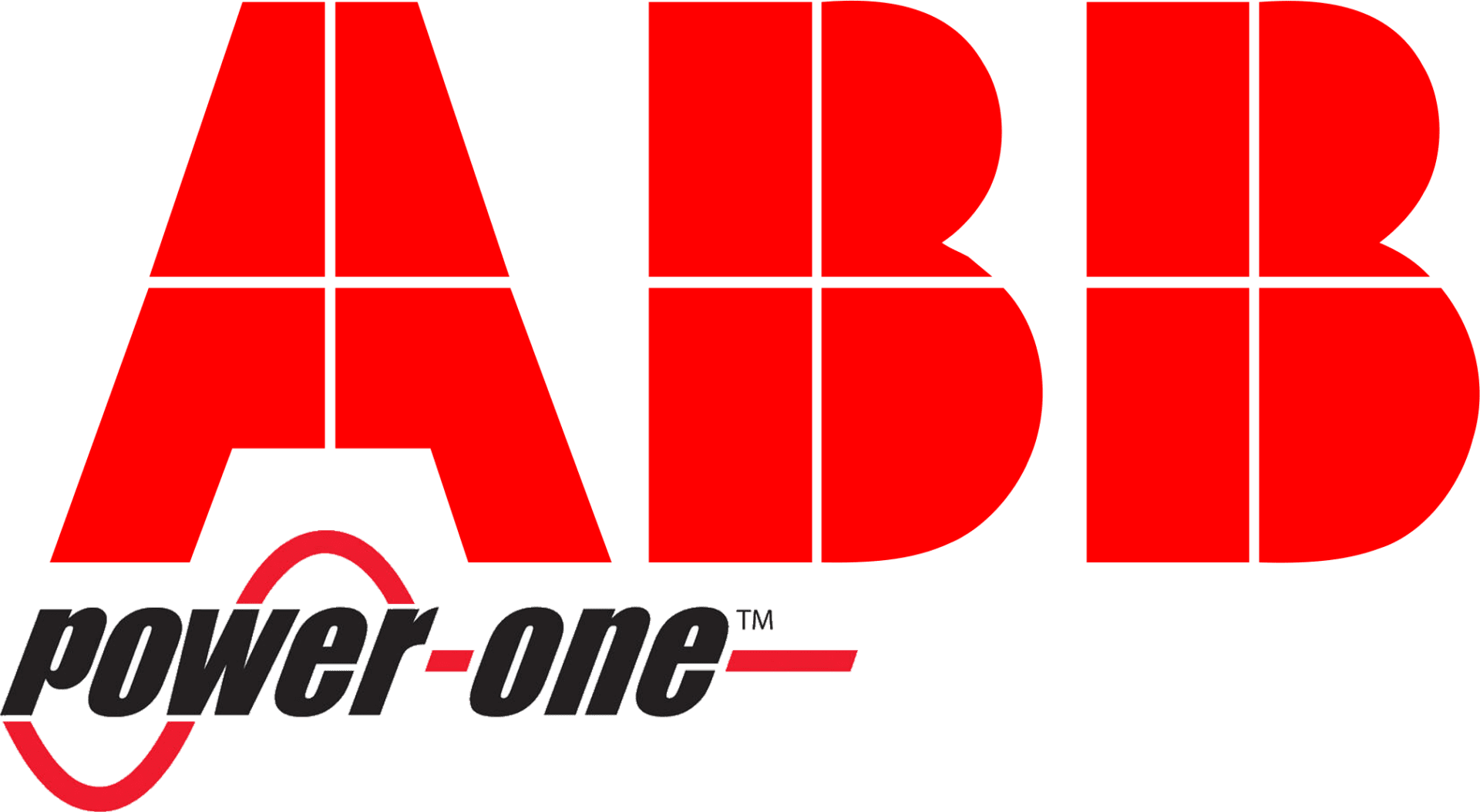 A red and black logo for abl