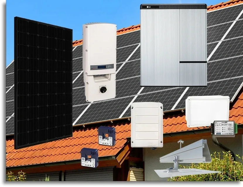 A group of solar panels on the roof of a house.